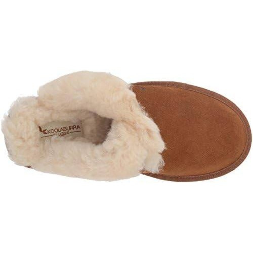 Koolaburra by UGG 8 Scuffette Slippers Mule Suede Faux Fur Lining Chestnut Brown